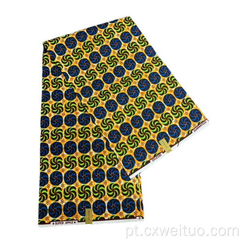 100% poliéster Bolock African Wera Princied Fabric